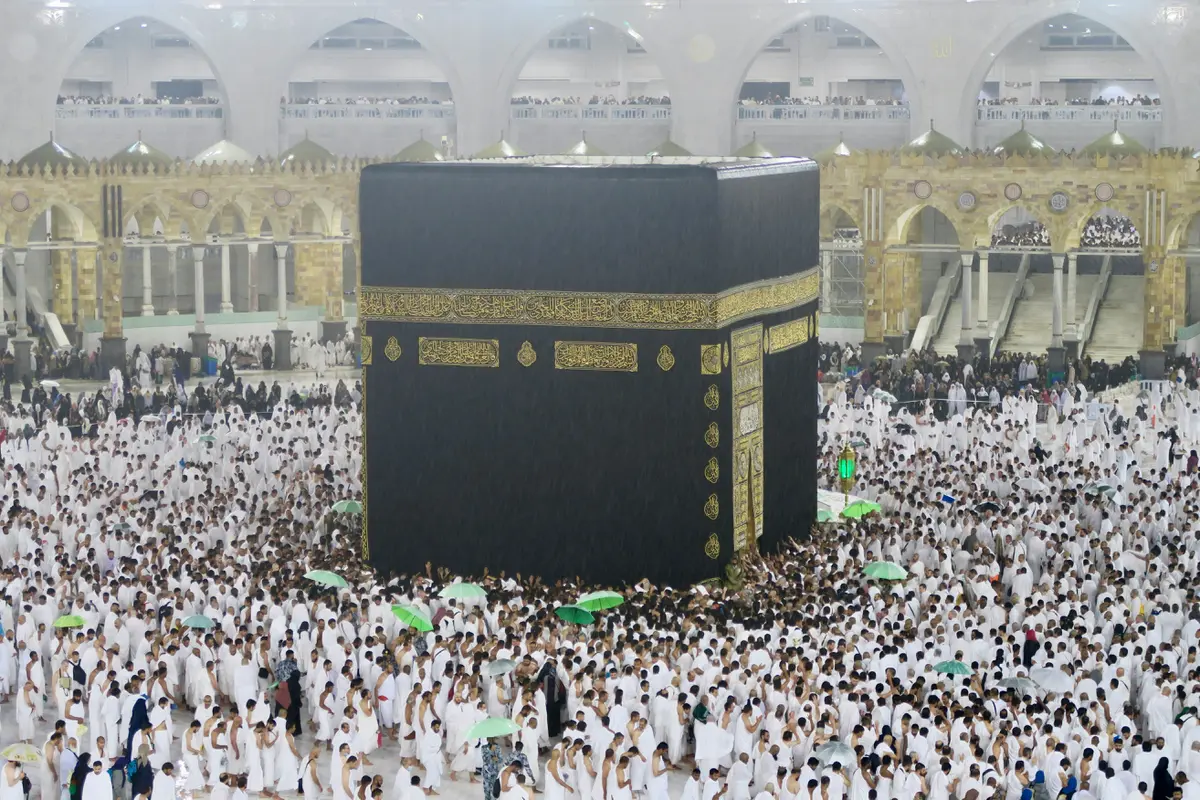 Ilustrasi ibadah haji, umrah, muslim, Ka'bah