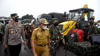Gubernur Sumut, Edy Rahmayadi, usai Apel Kesiapsiagaan Bencana dan Gelar Peralatan Bencana di Apron Charlie Lapangan Udara Soewondo Medan, Senin (13/9/2021)