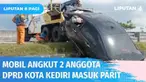 Sebuah mobil sedan yang ditumpangi dua anggota DPRD Kota Kediri terperosok ke parit usai menabrak pembatas jalan ruas Ngawi Kertosono. Diduga pengemudi mengantuk saat berkendara. Korban mengalami luka-luka dan dilarikan ke RSUD Kota Caruban.