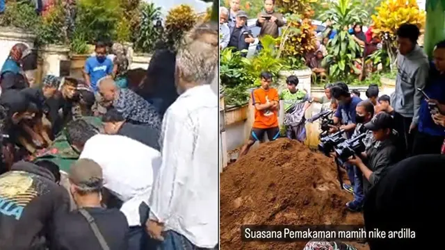 6 Potret Suasana Pemakaman Ibunda Nike Ardilla, Dimakamkan di Samping Sang Anak