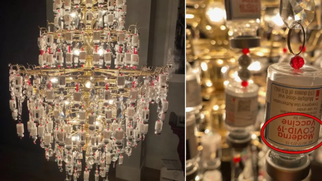 Apresiasi Tenaga Kesehatan, Perawat Ini Ciptakan Lampu Gantung Cantik dari Botol Vaksin Bekas