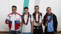 Kedatangan tim Gresini Racing MotoGP disambut perwakilan Federal Oil (ist)