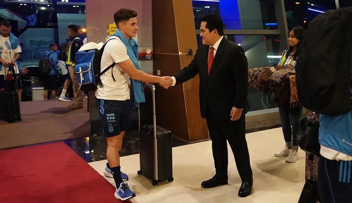 Duel antara Timnas Indonesia vs Argentina dijadwalkan berlangsung di Stadion Utama Gelora Bung Karno (SUGBK), Jakarta, pada Senin (19/6/2023) malam WIB. (FOTO: instagram.com/erickthohir/)