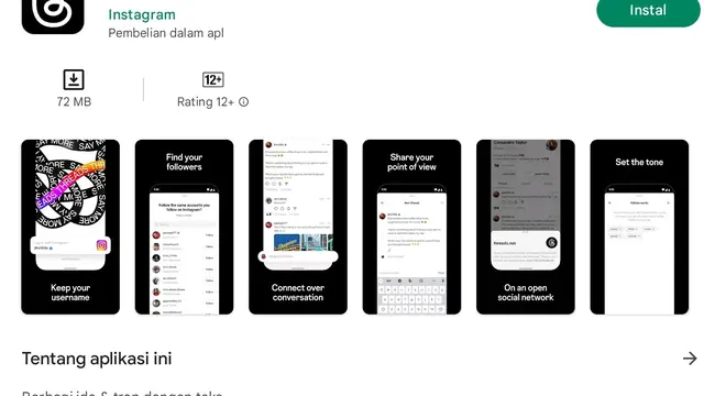 Threads, an Instagram app hadir juga di Google Play Store