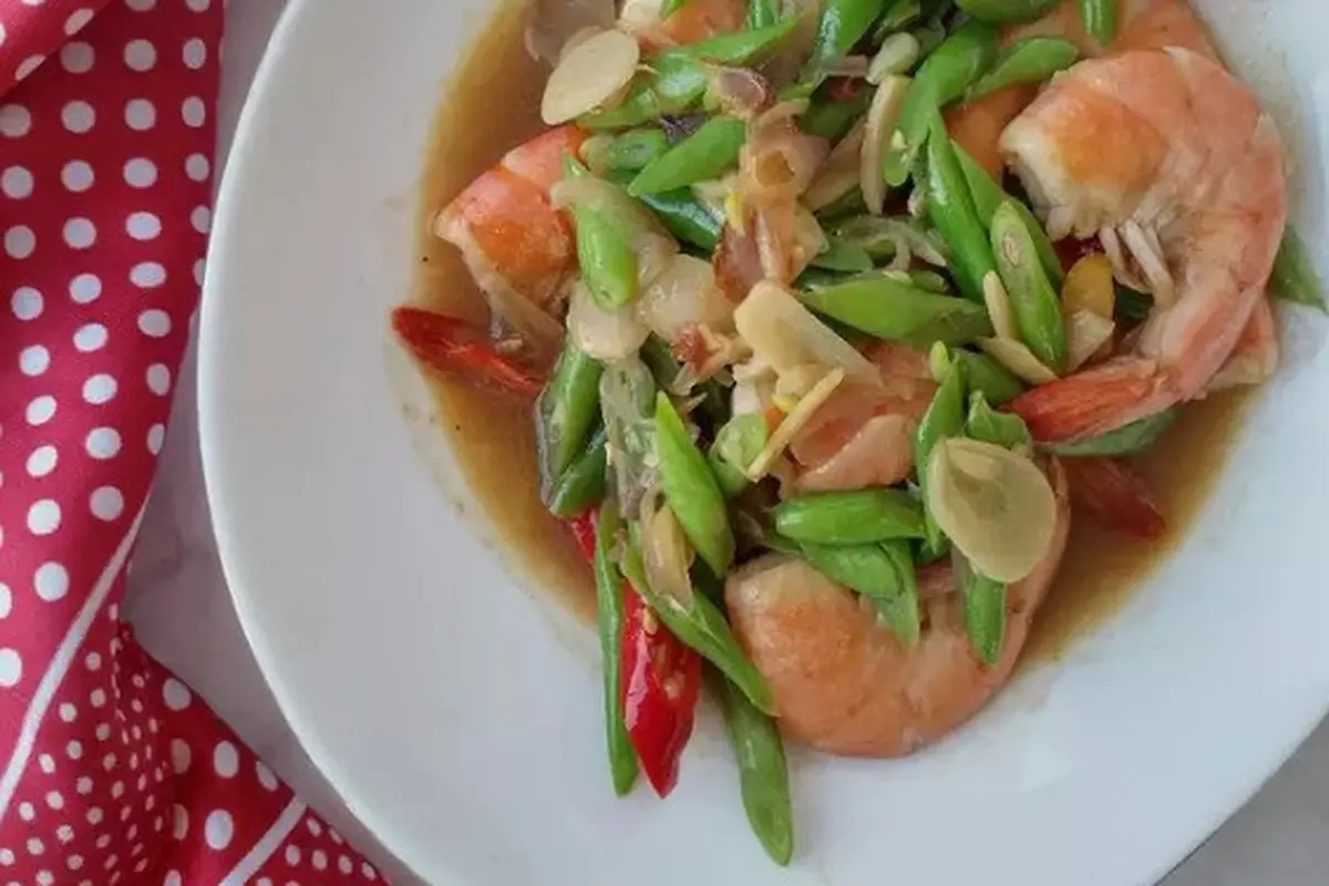 Tumis Buncis Udang Saus Tiram