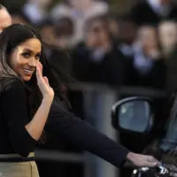 Kim Kardashian menganggap bahwa berteman dengan Meghan Markle akan lebih mudah karena mereka sama-sama dari California Selatan. (Matt Dunham / POOL / AFP)
