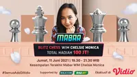 Live Streaming MABAR Blitz Chess WIM Chelsie Monica di Vidio, Jumat 11 Juni 2021. (Sumber : dok. vidio.com)
