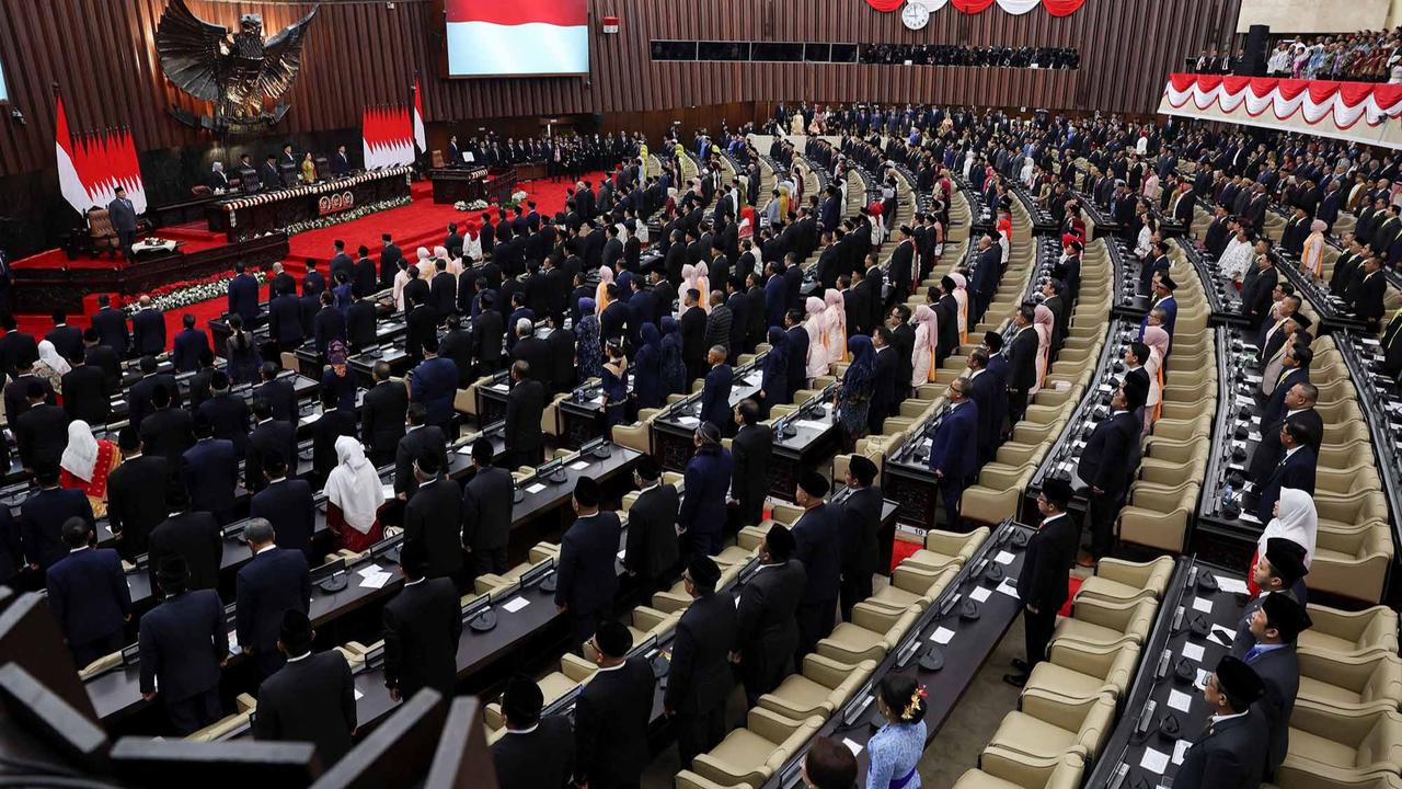 FOTO: Prabowo Tiba di Gedung Nusantara Jelang Pidato Kenegaraan