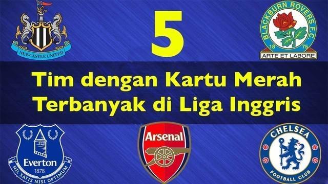 Video 5 tim dengan kartu merah terbanyak dalam sejarah Liga Inggris versi Sokkaa yaitu Chelsea, Everton, Arsenal, Blackburn Rovers dan Newcastle United.