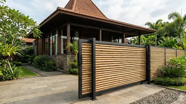 Pagar Bambu Minimalis untuk Rumah Joglo Modern (Foto: Gemini AI)