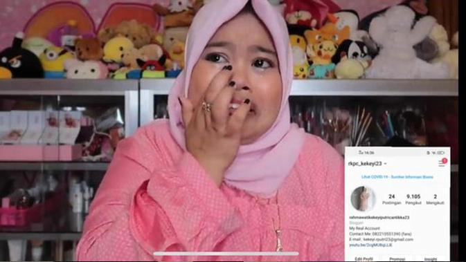Kekeyi menangis saat akun Instagramnya menghilang