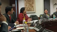 Secretary East India, Preeti Saran, saat bertemu dengan 19 awak media dari ASEAN di New Delhi (22/1/2018) (Liputan6.com/Citra Dewi)