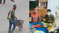 Potret kocak orang pakai kostum Spider-Man (Sumber: Twitter/DuniaKuli/FourthGrade_)