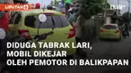 Diduga pelaku tabrak lari dikejar pemotor di Jalan Ahmad Yani, Balikpapan. Kejadian terjadi pada hari Selasa (22/10/2024), di pagi hari