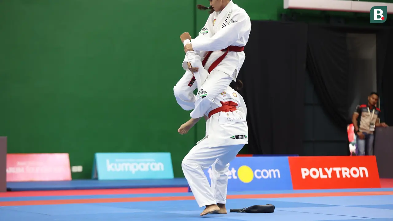 Pertandingan jujitsu di PON Bela Diri 2025