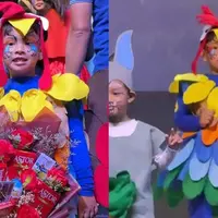 Momen Gala tampil di sekolah jadi ayam (credit: instagram/fuji_an)