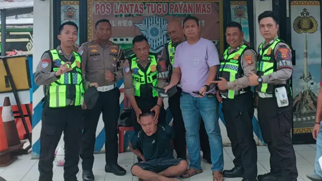 DPO Curanmor Bersenpi yang Viral di Lampung Utara Ditangkap Polantas, Pelaku Menangis Minta Dilepas