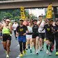 Sejumlah pelari terlihat mengikuti latihan rutin Road to Maybank Marathon 2024 di kawasan CFD Sudirman, Jakarta, Minggu lalu (14/7/2024)/Ist.