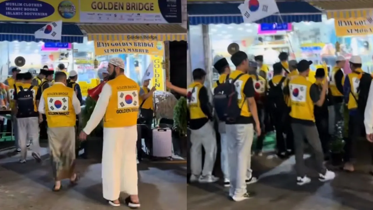 Jemaah haji asal Indonesia berangkat dari Korea Selatan. (Dok: TikTok @bianca.kartika  @arissii_)
