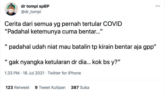 Unggahan Tompi. (Foto: Twitter @dr_tompi)