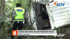 Bus wisatawan berisi 14 penumpang terjun ke dalam jurang. Kecelakaan tersebut terjadi sekitar pukul 14.00 WIB. Tepatnya di jalan atas rest area Lawu Green. Kecelakaan diduga akibat kelalaian pengendara serta rem blong.