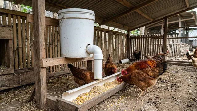 Cara Membuat Area Pakan Ayam yang Tidak Mudah Terkena Air Hujan