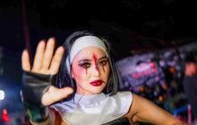 Potret Wika Salim dalam Kostum Valak 'The Nun' saat Merayakan Halloween