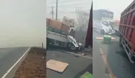 Kabut Asap Picu Tabrakan Beruntun di Jalintim Lampung, 2 Tewas 5 Luka-Luka