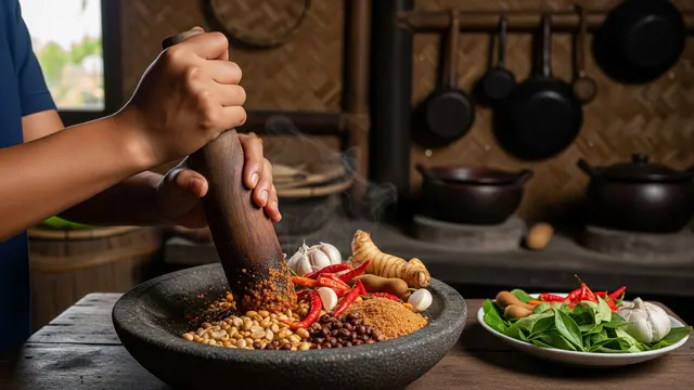 Membuat Sambal Pecel Tanpa Santan