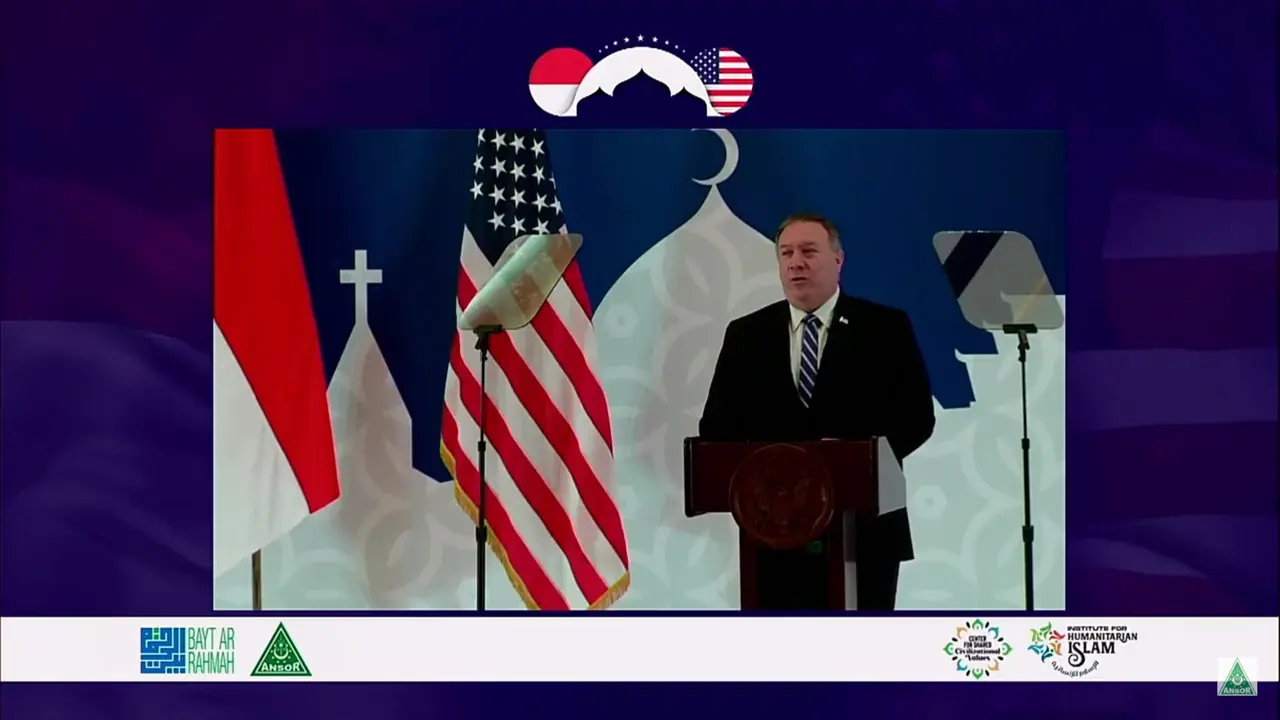 Menlu AS Mike Pompeo di acara GP Ansor.