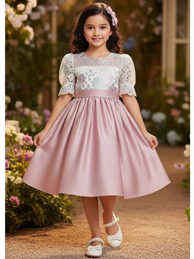 Model Dress Anak Kombinasi Brokat