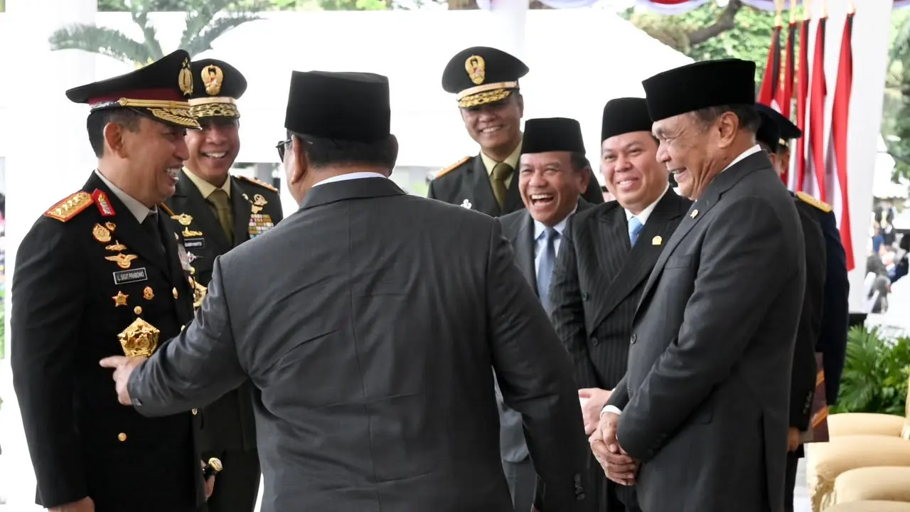 Presiden Prabowo Subianto Bersama Kapolri Jenderal Listyo Sigit Prabowo dan Panglima TNI Jenderal Agus Subiyanto di Istana Merdeka, Jakarta, Rabu (22/7/2026) (Biro Sekretariat Presiden)