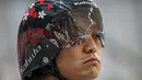 Pebalap sepeda Jepang, Eiya Hashimoto bersiap saat akan memulai nomor elimination race putra UCI Track Nation Cup 2023 di Jakarta International Velodrome, Rawamangun, Jakarta, Jumat (24/2/2023). (Bola.com/Bagaskara Lazuardi)
