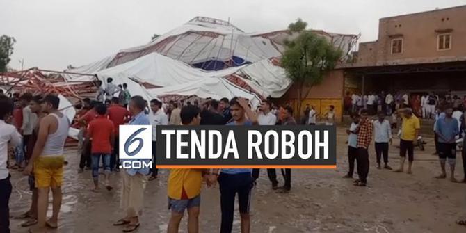 VIDEO: Tenda Besar di India Roboh, 14 Tewas