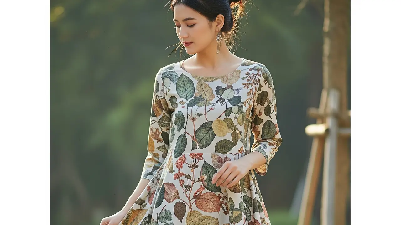 Model Tunik dari Kain Batik Ecoprint