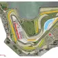 Sketsa Sirkuit Jakabaring Palembang yang rencananya bakal siap menggelar MotoGP 2019. (dok. Speedweek).