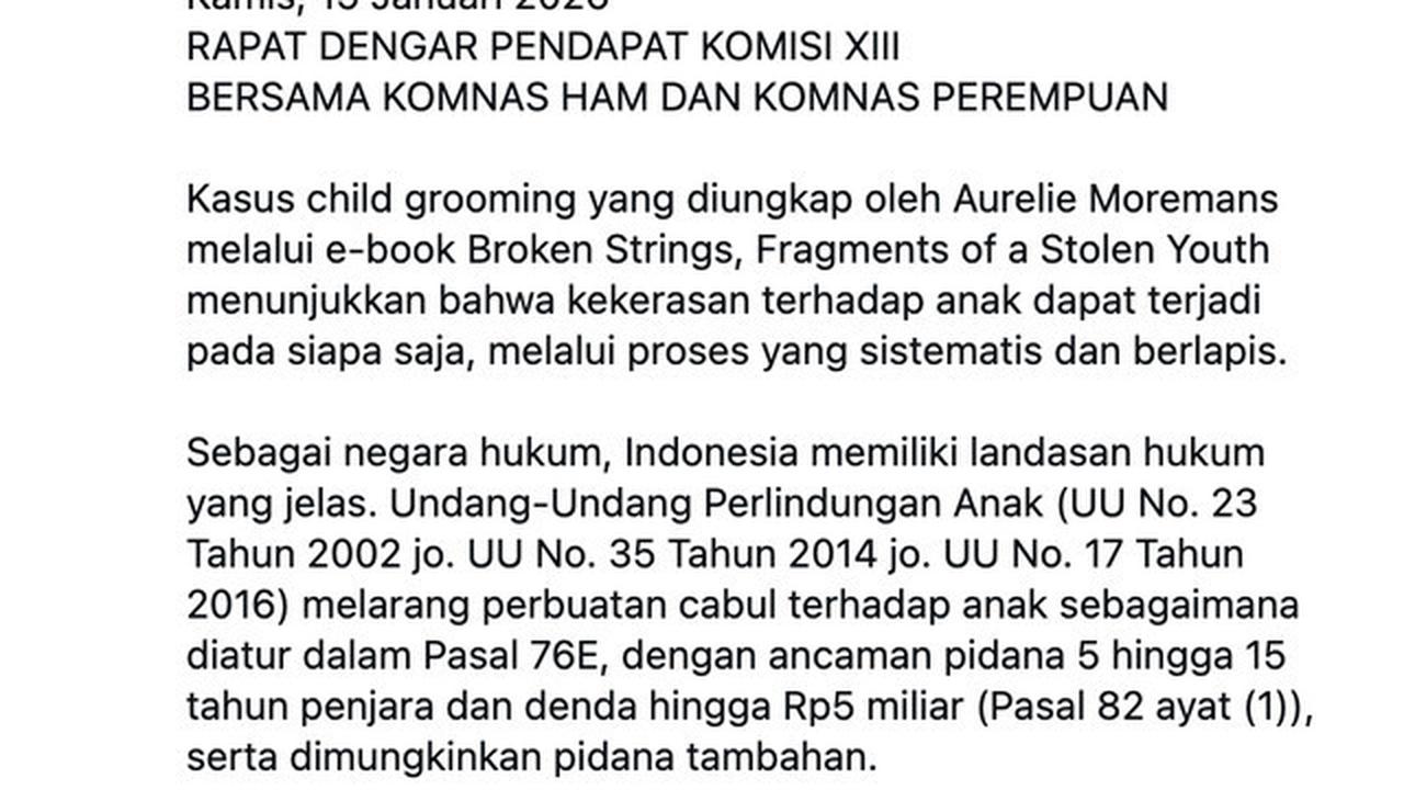 Rieke Diah Pitaloka Tanggapi Aurelie Moremans Jadi Korban Child Grooming, Singgung Pasal Berlapis!