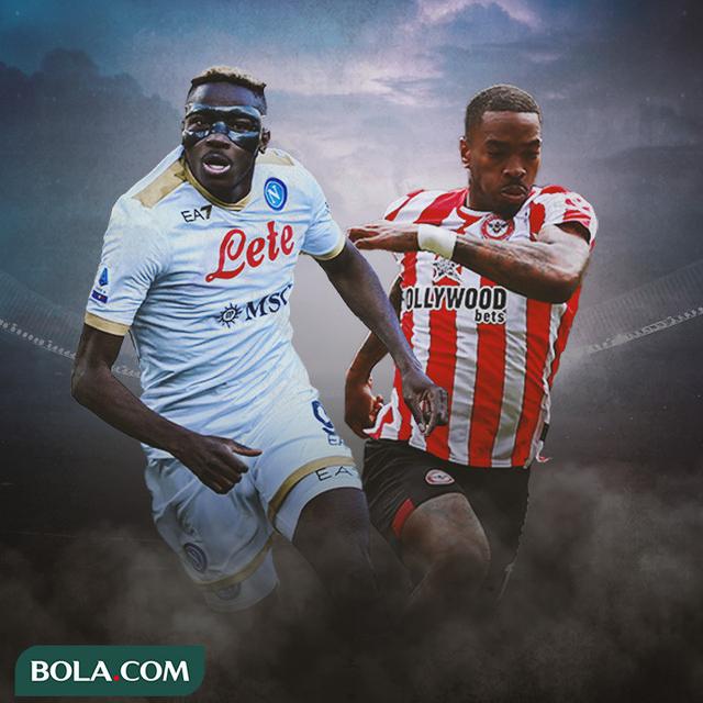 Ilustrasi - Victor Osimhen dan Ivan Toney