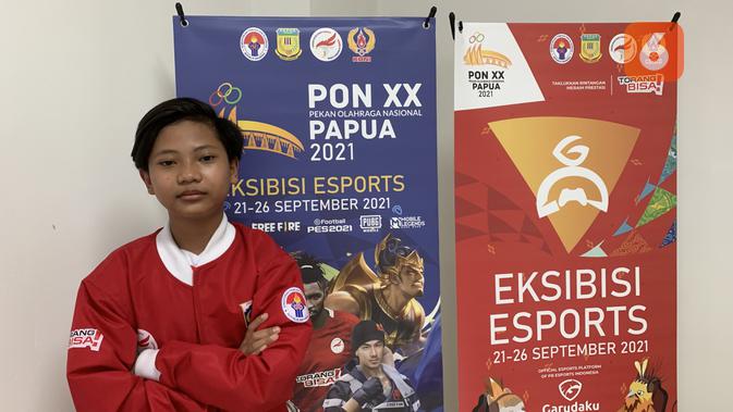 Muhammad Rafli Setiawan, atlet termuda yang tampil di ekshibisi esports PON XX Papua 2021. (Liputan6.com/ Yuslianson)