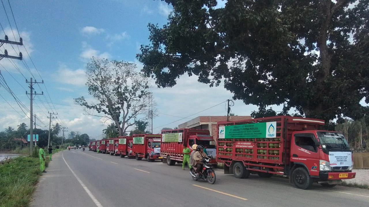 Diangkut 12 Unit Truk, Sebanyak 6.720 Tabung LPG 3 Kg Tiba di Aceh Tengah