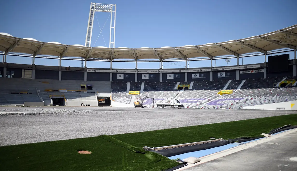 Stade de Toulouse terletak di kota Toulouse. Dibangun tahun 1937 dan mempunyai kapasitas 33.150 penonton. (AFP/Stephane De Sakutin)