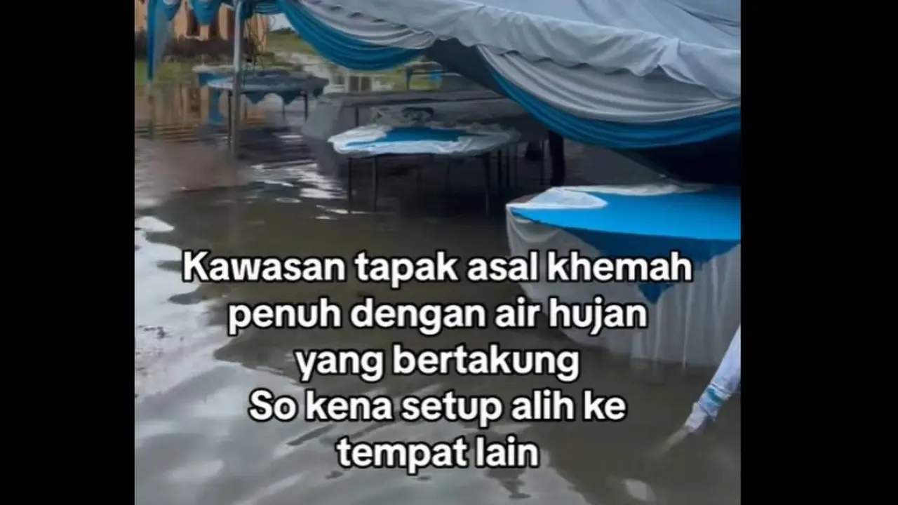 Pengantin di Malaysia Viral karena Tenda Patah H-1 Resepsi Pernikahan Akibat Banjir