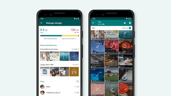 WhatsApp hadirkan fitur baru yang mempermudah pengguna menghapus file-file lama agar memori smartphone tidak kepenuhan (Foto: WhatsApp)