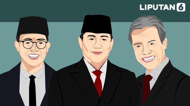 Ilustrasi Anies Baswedan, Prabowo Subianto,  Ganjar Pranowo