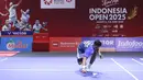 Tunggal putra Indonesia, Alwi Farhan, saat melawan wakil India, H.S. Prannoy pada pertandingan 32 besar Indonesia Open 2025 di Istora Senayan Jakarta, Selasa (3/6/2025). (Bola.com/M Iqbal Ichsan)