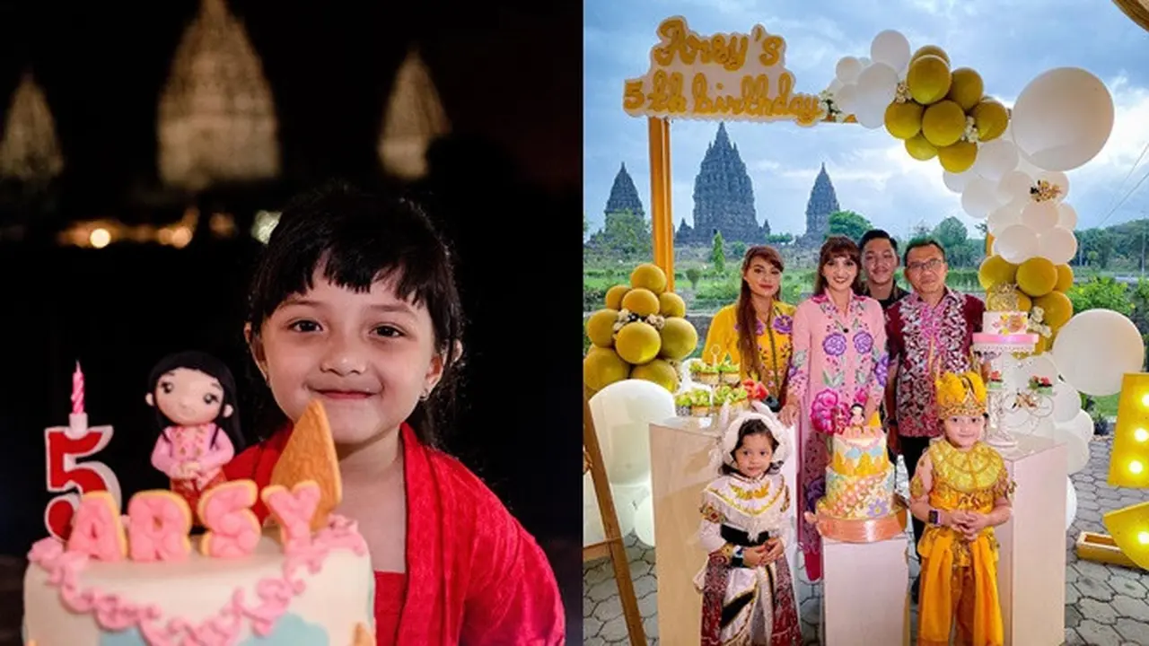 6 Potret Perayaan Ulang Tahun Arsy di Candi Prambanan, Seru Banget
