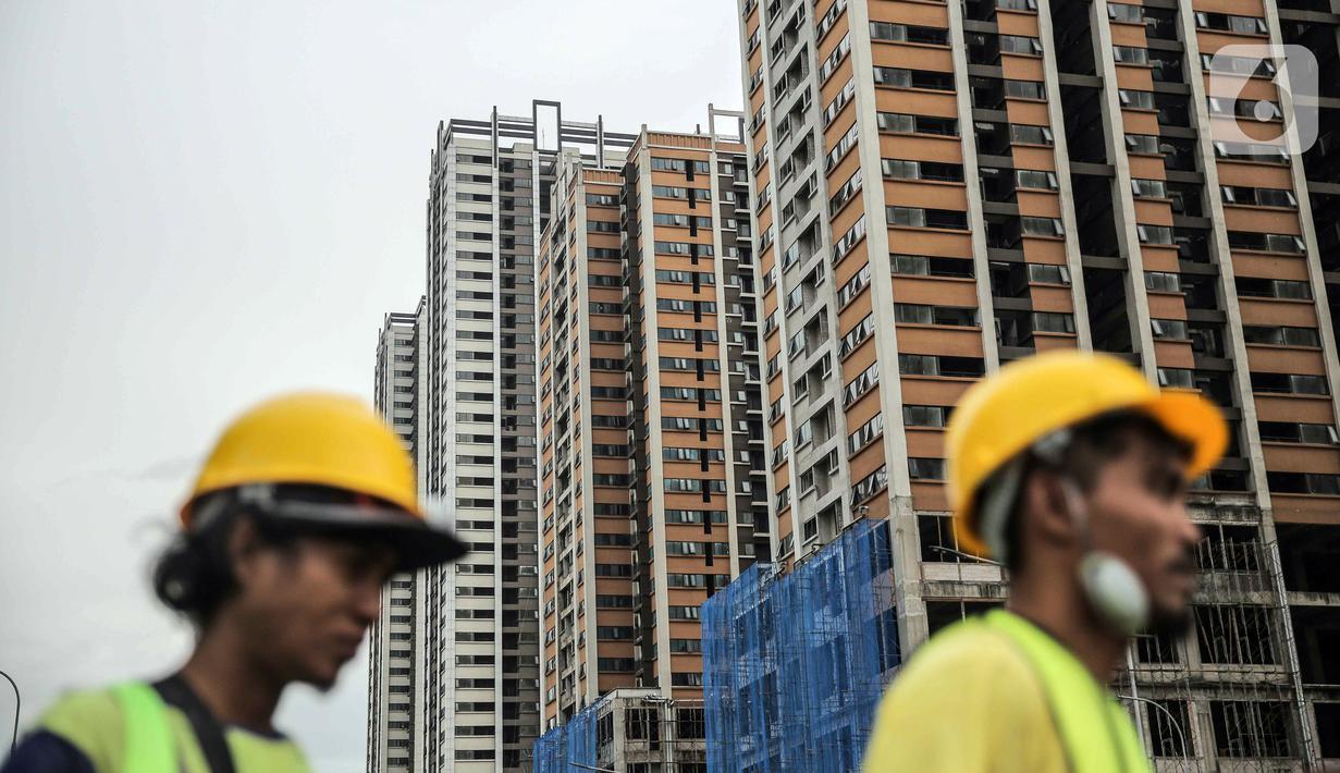 Kondisi apartemen di proyek Meikarta, Cikarang, Kabupaten Bekasi, Jawa Barat, Selasa (14/2/2023). Proyek Meikarta yang diluncurkan pada tahun 2017 belum juga terselesaikan hingga membuat banyak konsumen mengalami kegagalan dalam serah terima unit apartemen menimbulkan konflik. (Liputan6.com/Faizal Fanani)