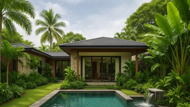 Desain Rumah Tropis Modern tanpa AC yang Sejuk dan Nyaman (Foto: ChatGPT)