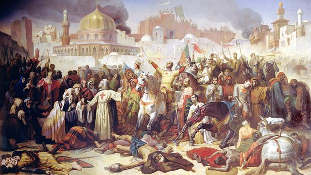 Pasukan Katolik merebut Yerusalem pada Perang Salib I tahun 1099 (Emile Signol / Wikimedia Commons)