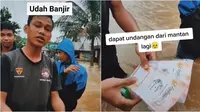 Dapat undangan nikah mantan saat kebanjiran (Sumber: TikTok/maulana.synes)